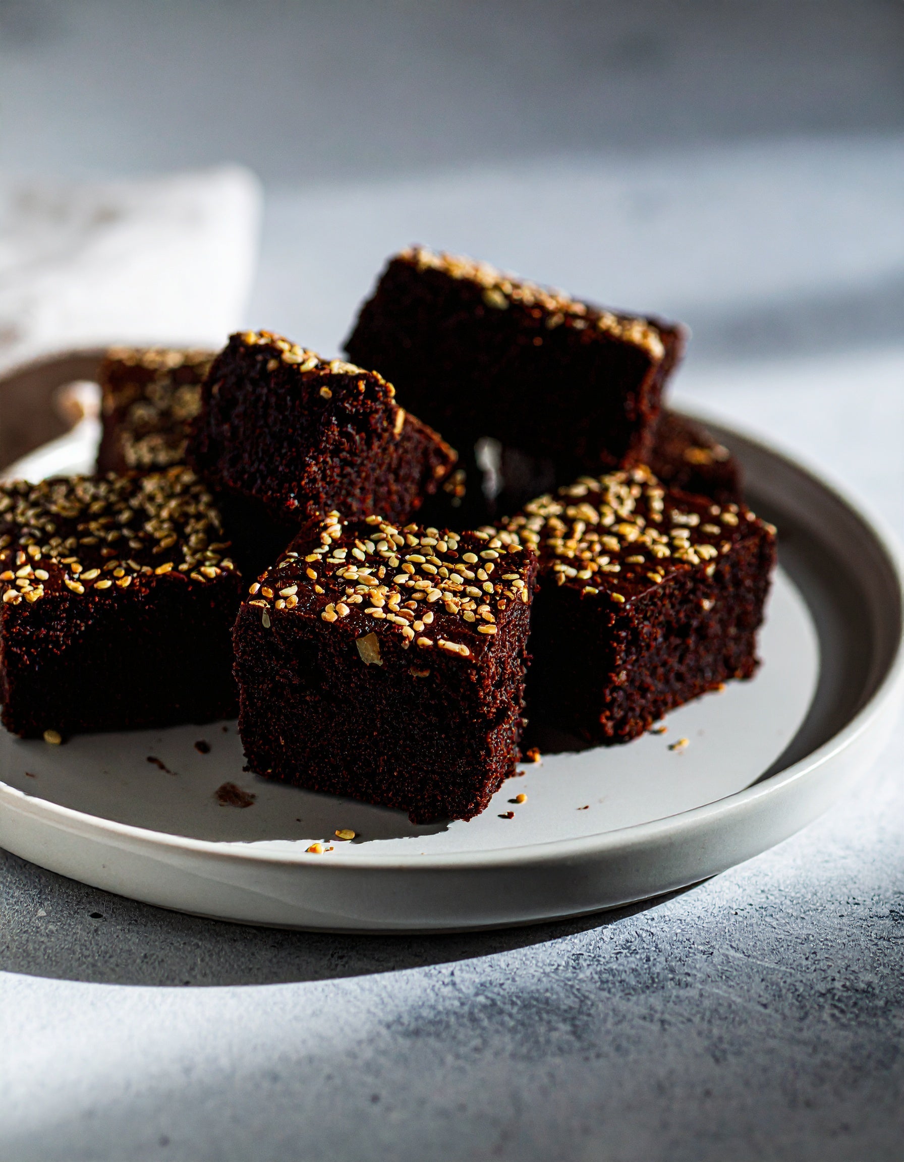 Protein Flourless Tahini Brownies with Sesame Seeds – Sun & Seed