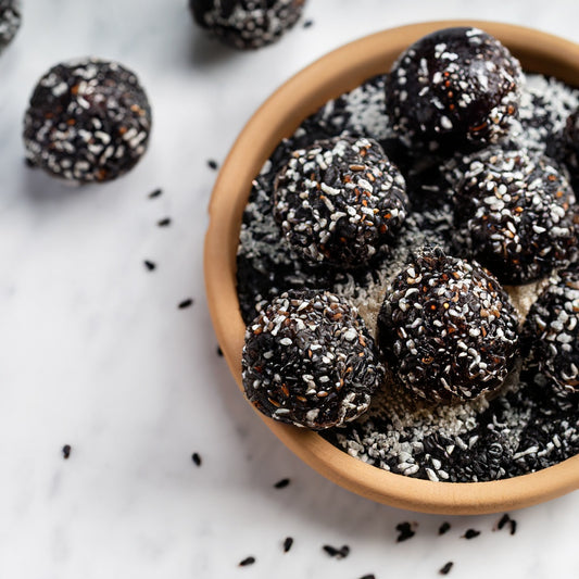 Black Tahini and Coconut Energy Bites