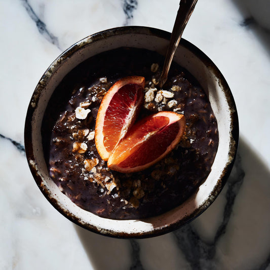 Blood Orange Black Tahini Sprouted Porridge