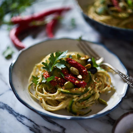 Vegan Courgetti Spaghetti Bowl with Tahini Cream