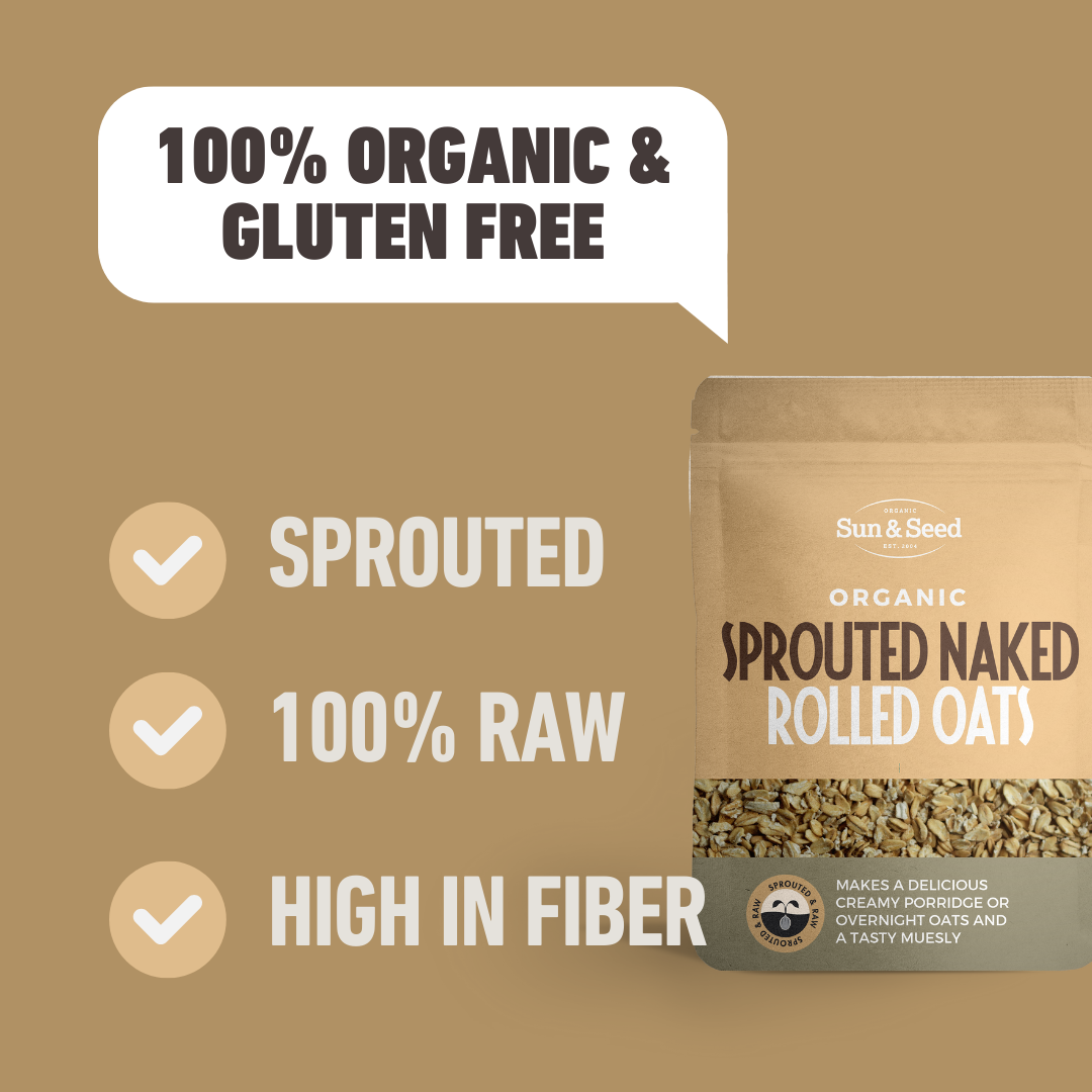 Sprouted & Raw Organic Rolled Naked Oats 250g