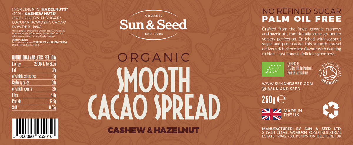 Organic Smooth Cacao Spread with Cashew & Hazelnut 250g
