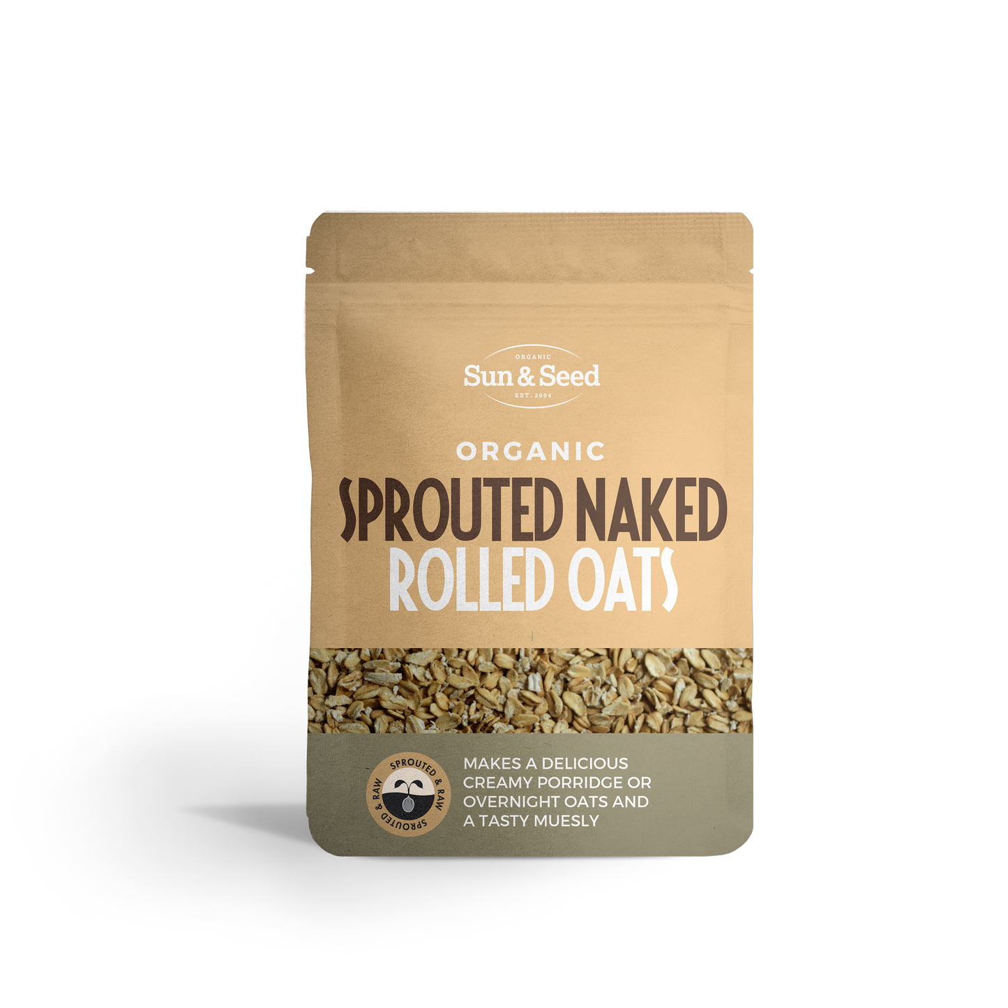 Sprouted & Raw Organic Rolled Naked Oats 250g
