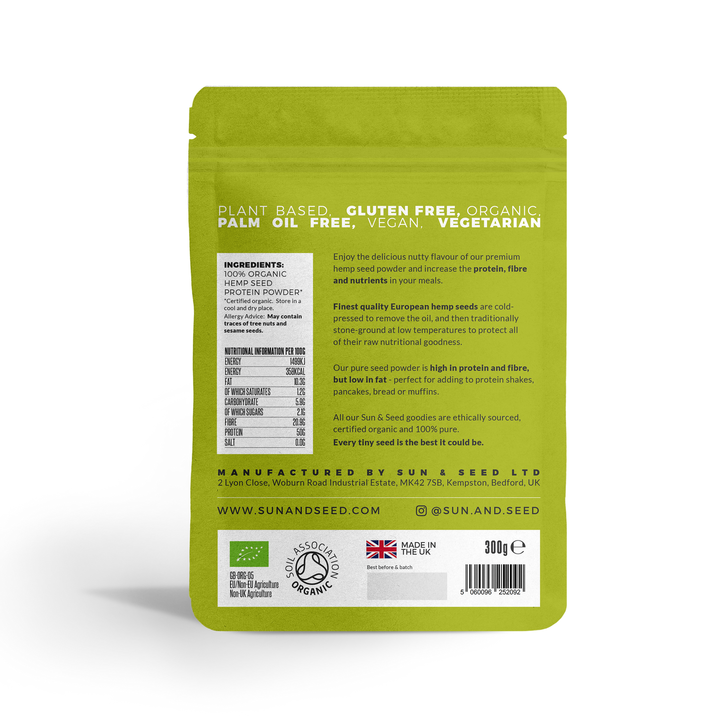 Organic Hemp Seed Protein Powder 300g