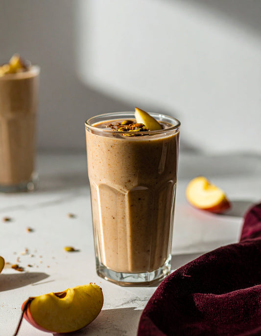 Cinnamon-Spiced Sunflower Seed and Apple-Pear Smoothie