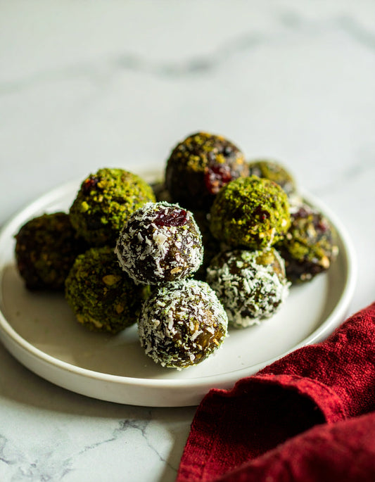 Pumpkin Seed Protein, Coconut and Cranberry Energy Bites