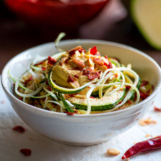 White Almond Butter and Zucchini Noodles
