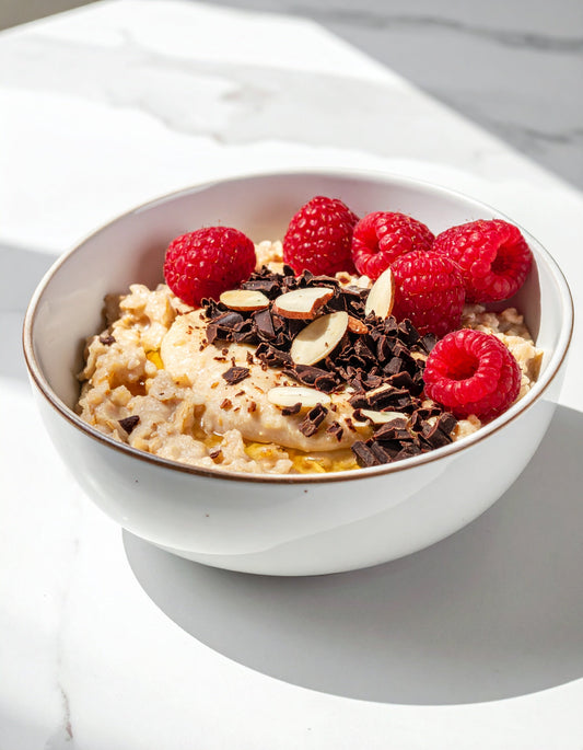 Almond Butter & Raspberry Chocolate Sprouted Oat Porridge