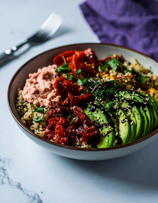 Hemp Quinoa Buddha Bowl with Hemp Seed Oil & Hempesan