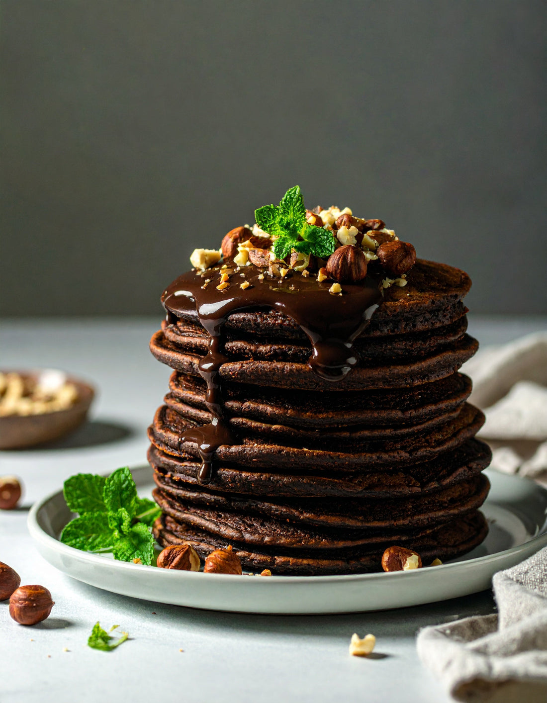 Vegan Hazelnut Cacao Protein Pancakes