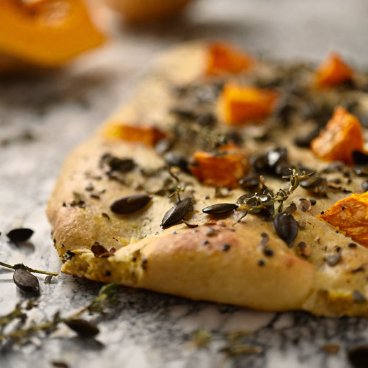 Gluten-Free Thyme & Rosemary Focaccia with Roasted Pumpkin