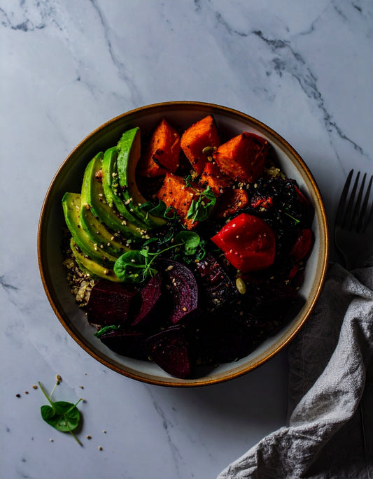 Pumpkin Seed Butter & Roasted Veg Grain Bowl