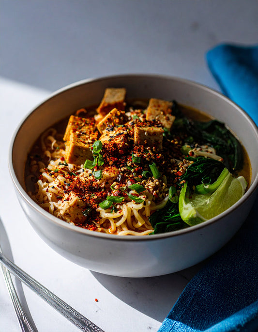 Spicy Sunflower Seed Butter Noodle Soup