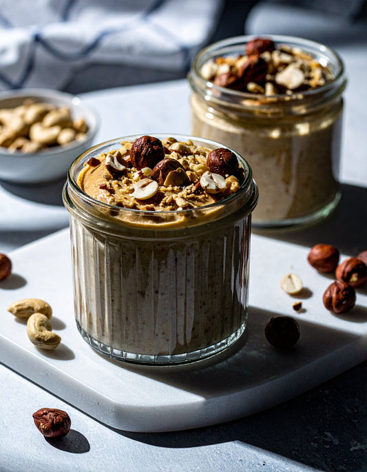 Creamy Sprouted Oats with Toasted Crunchy Hazelnut Butter