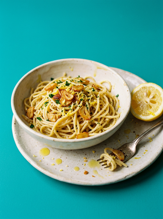 Flaxseed Oil and Lemon Pasta with Cashew Butter