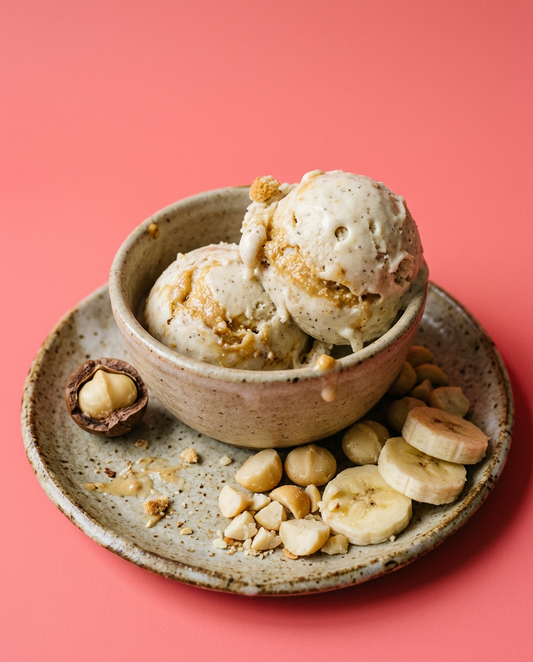Macadamia and Vanilla Banana Ice Cream