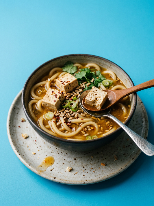 Spicy Sunflower Seed Butter Noodle Soup