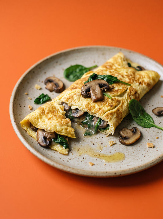 Nomelette with Mushrooms and Spinach