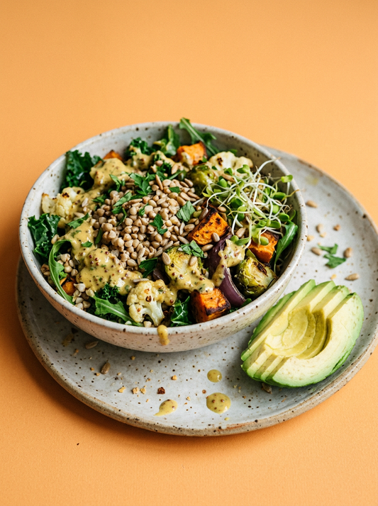 Hemp Quinoa Buddha Bowl with Hemp Seed Oil