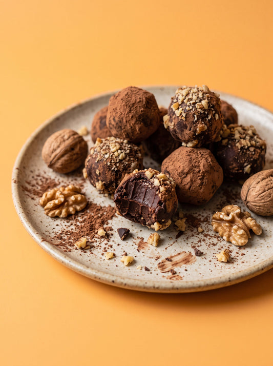Dark chocolate and walnut oil truffles