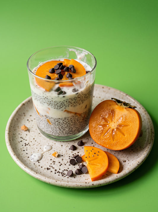 Persimmon, Coconut and Chocolate Chia Pudding