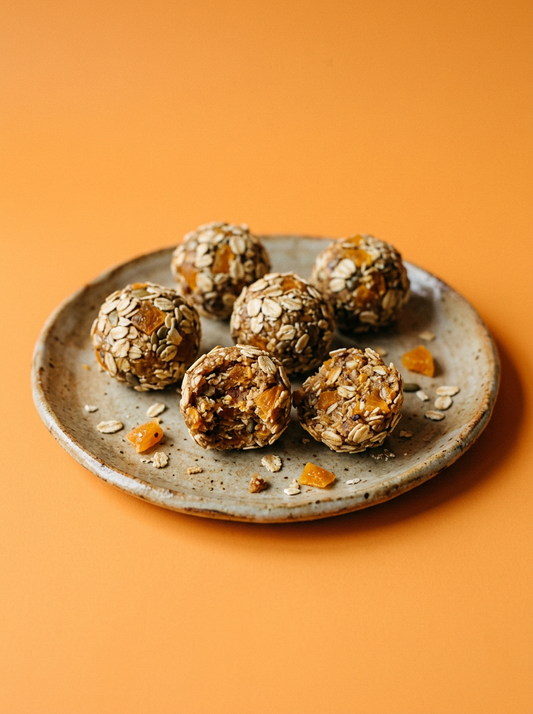 Cashew Butter, Sprouted Oats and Apricot Energy Balls