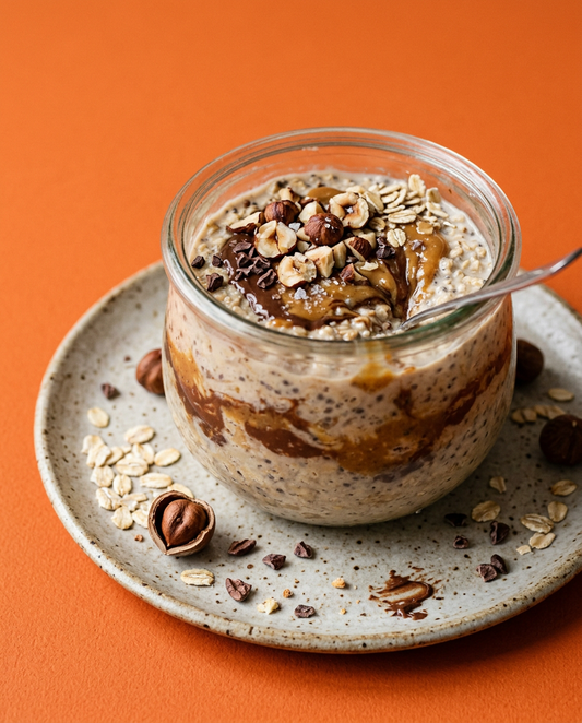 Cacao Hazelnut and Salted Caramel Overnight Oats