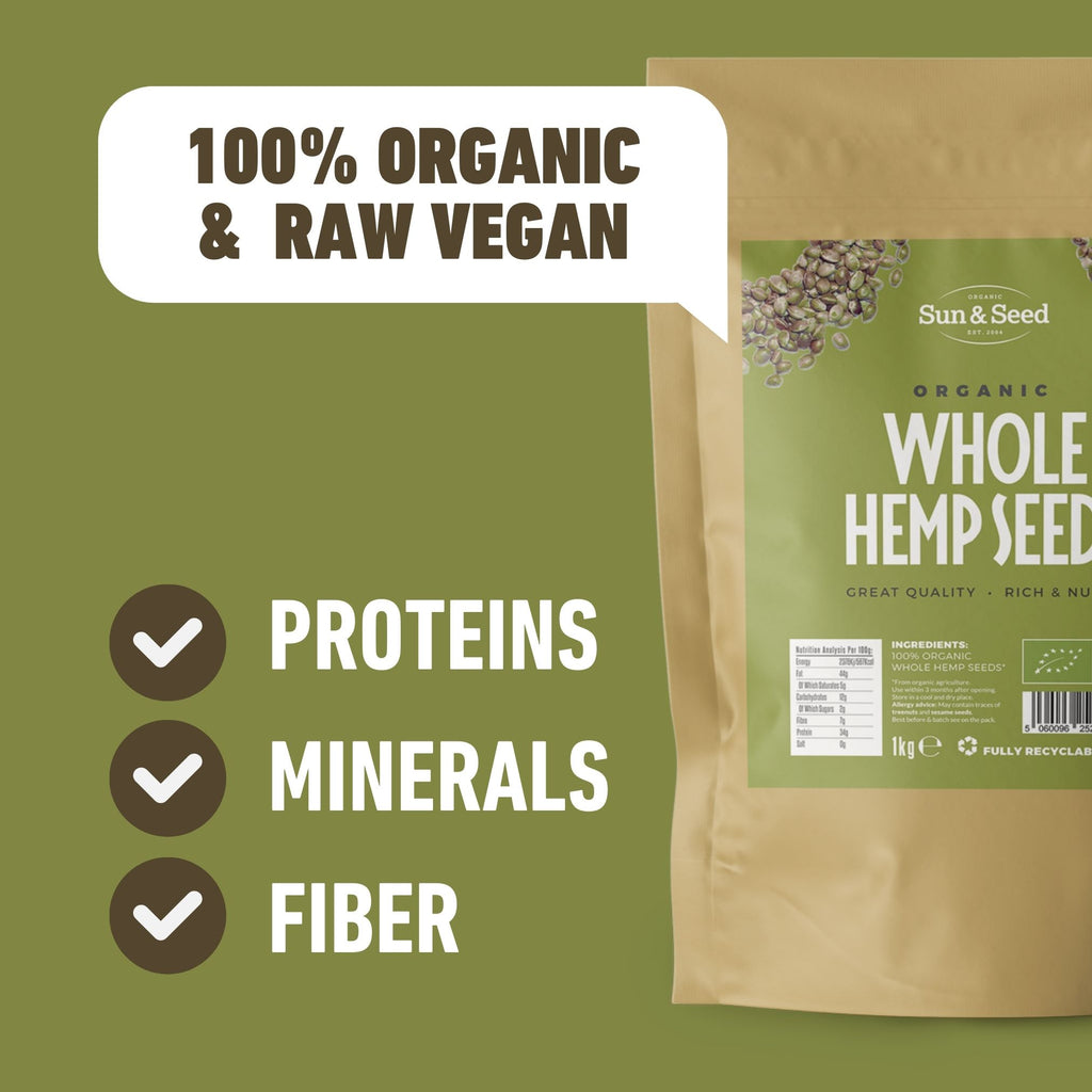 Organic Whole Hemp Seeds 1kg