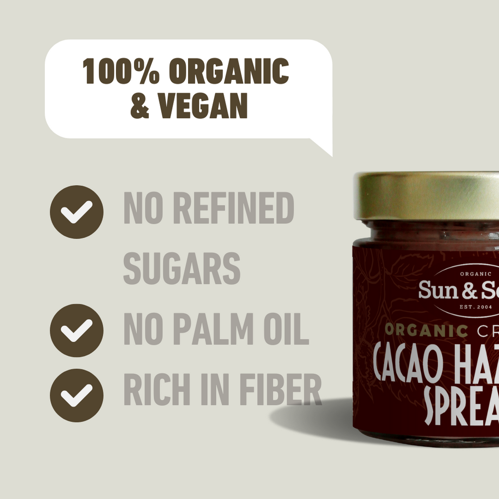 Organic Crunchy Cacao & Hazelnut Spread 200gr