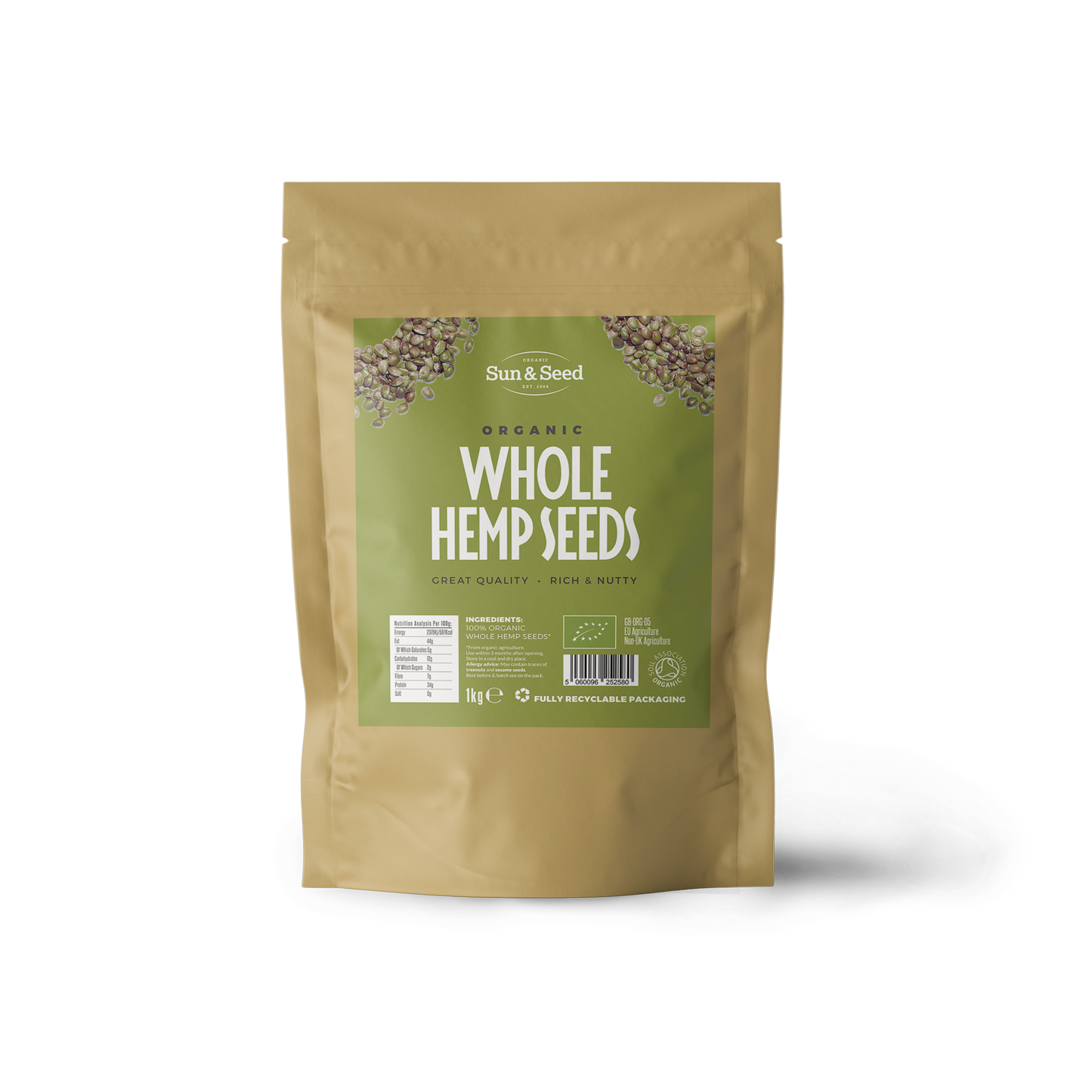 Organic Whole Hemp Seeds 1kg