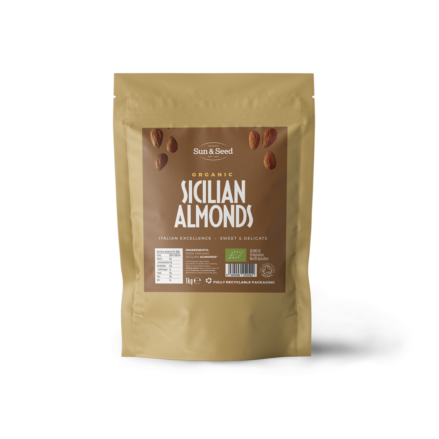 Organic Raw Sicilian Almonds 1kg