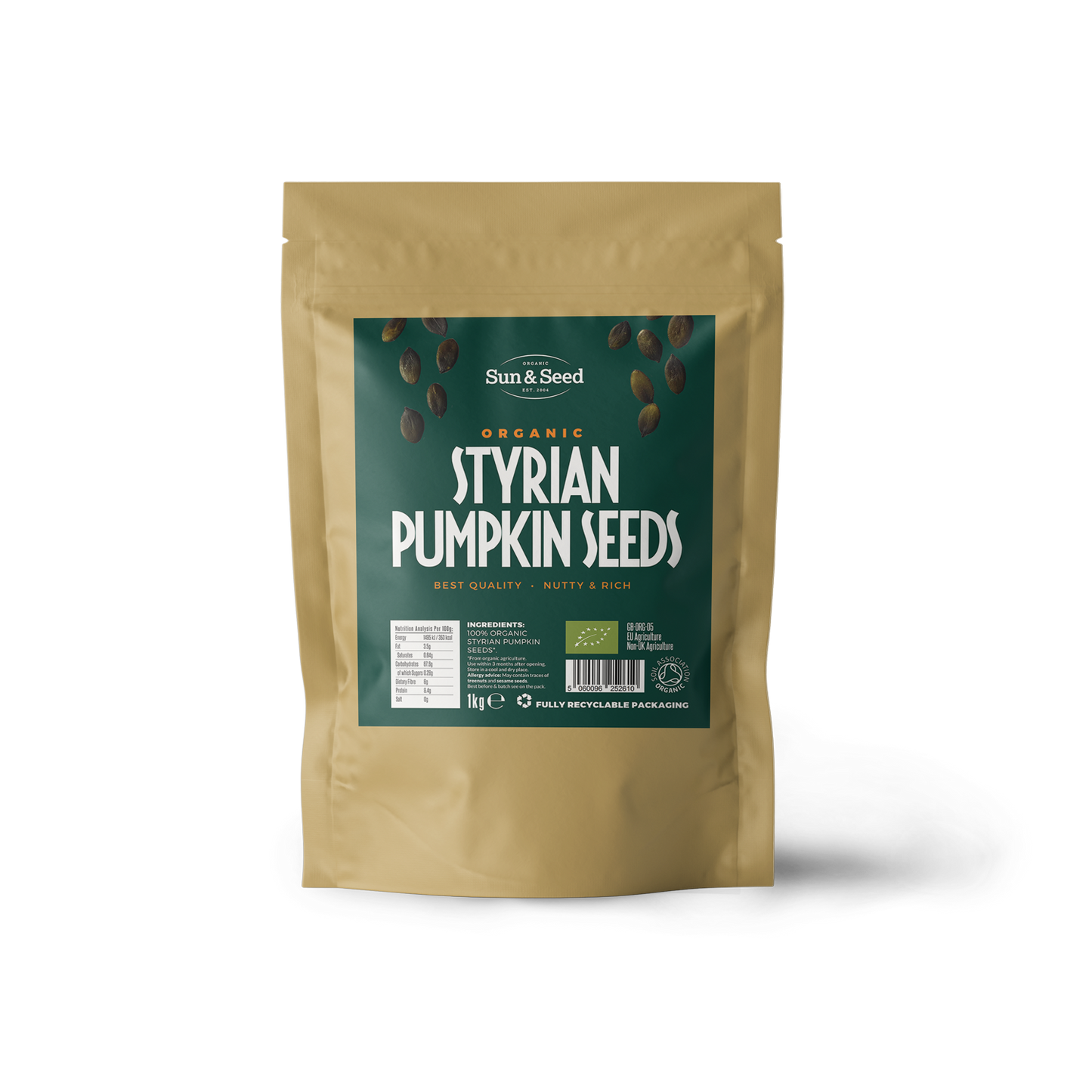 Organic Styrian Pumpkin Seeds - 1kg